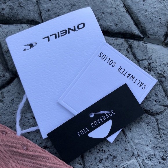 O’NEIL (L) Textured Banded Rose Saltwater Solids swim bottom - Picture 4 of 9